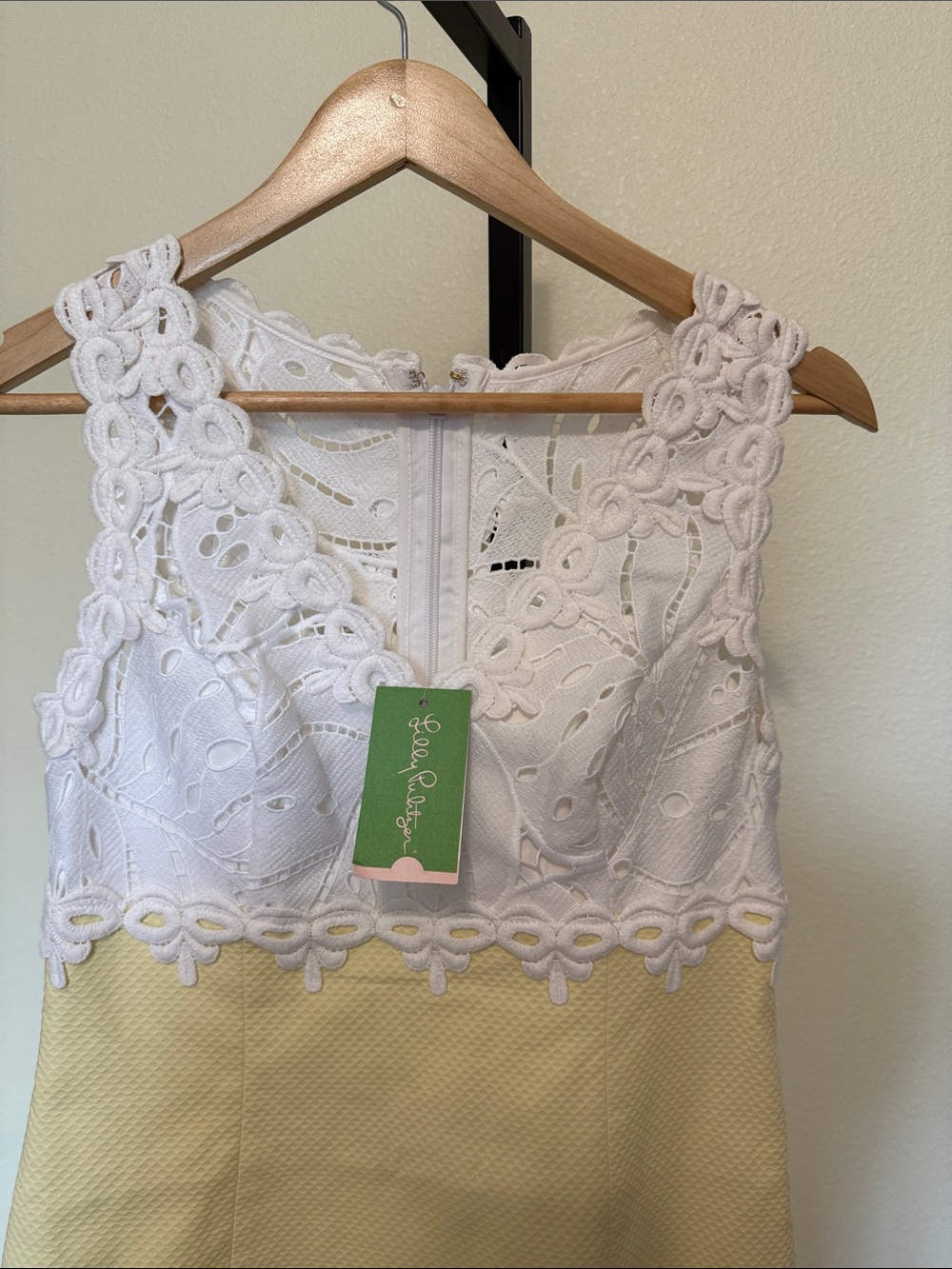 Lilly Pulitzer 🍋White Crochet Top Yellow Dress - Picture 14 of 16